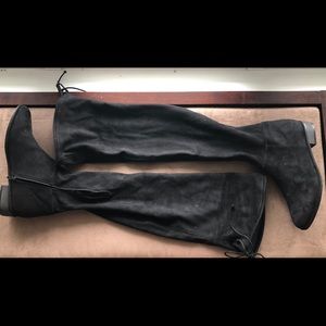 Over the knee black boots